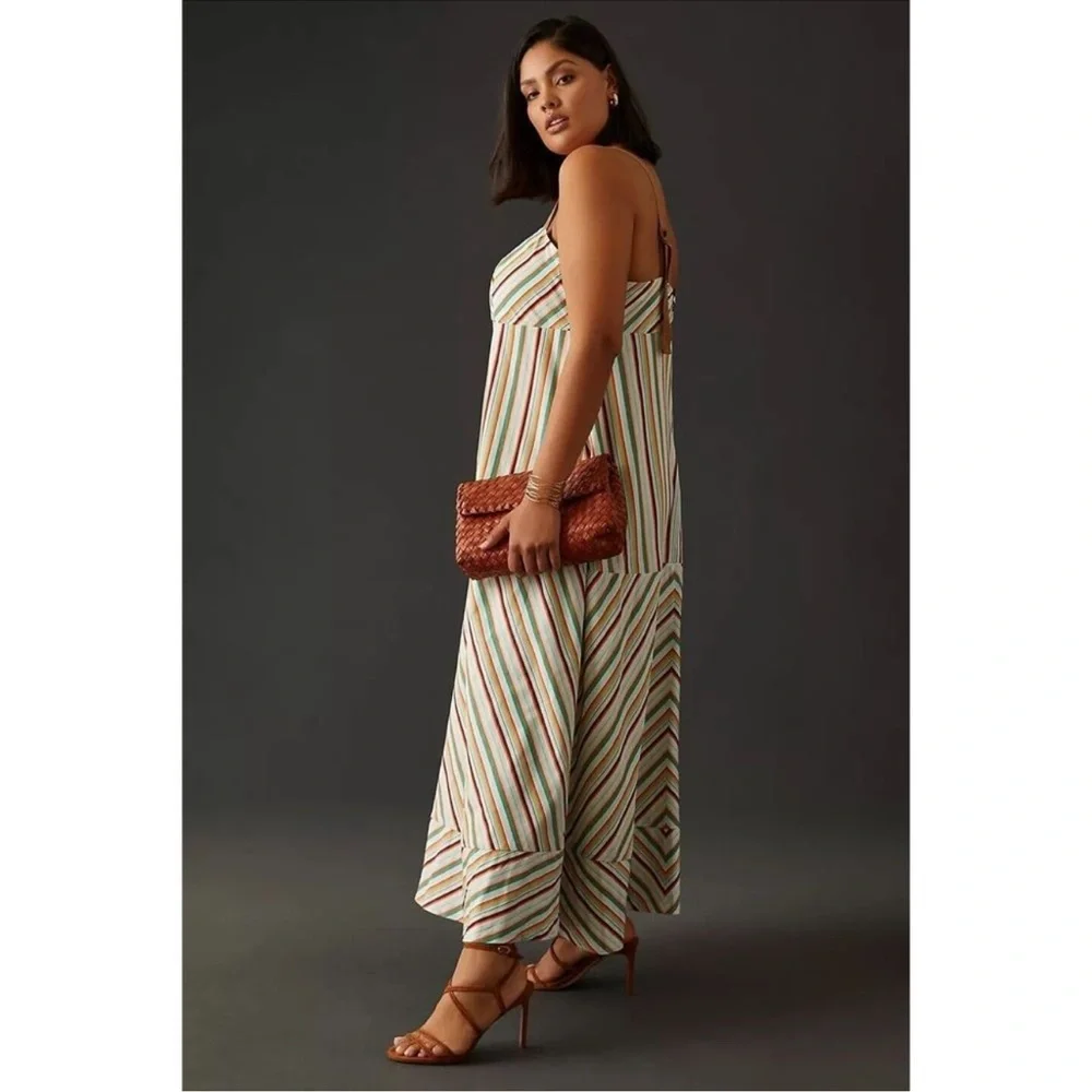 Anthropologie Maeve Square Neck Striped Midi Dress - Picture 4 of 10
